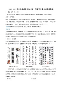 2020-2021学年北京朝阳区初三上学期语文期末试卷及答案