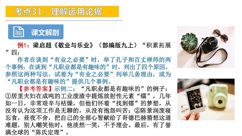 考点31:理解运用论据-备战2024年中考语文现代文阅读高频考点精讲课件(全国通用)第7页