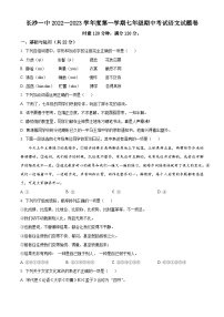 2023-2024学年湖南省长沙市一中教育集团七年级上学期期中语文试题