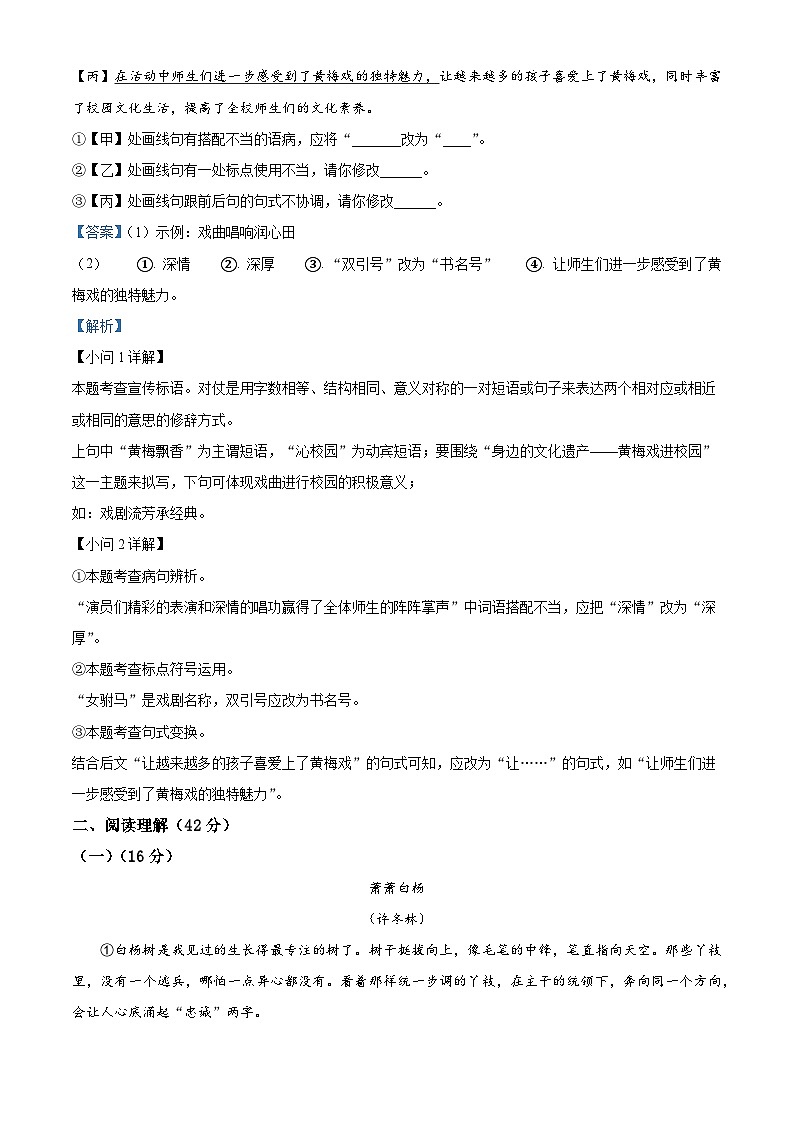 47,安徽省宣城市宁国市2023-2024学年八年级上学期期末语文试题03