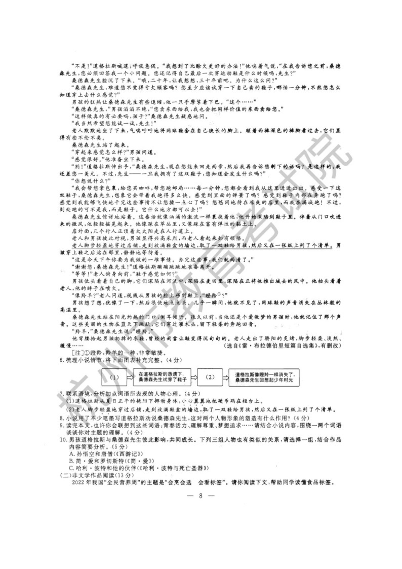 2022年浙江杭州中考语文试题及答案02