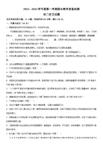 山东省菏泽市郓城县2023-2024学年八年级上册期末语文试题（含解析）
