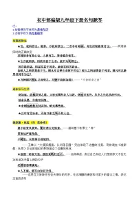 九年级下册重点篇目及理解性默写梳理-2023年中考一轮复习第一弹：古诗文名句背诵默写学案