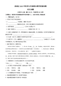 福建省泉州市泉港区2023-2024学年七年级上学期期末语文试题(原卷+解析)