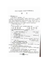 河南省南阳市南召县2023-2024学年八年级下学期开学测试语文试卷（图片版无答案 ）