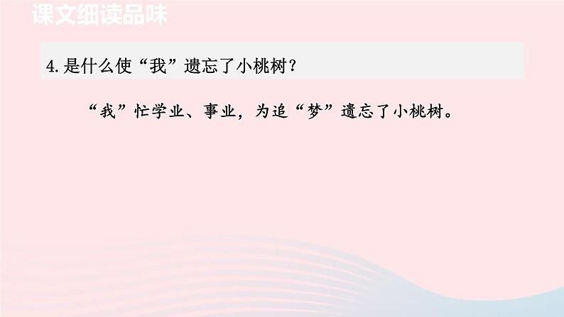 2024春七年级语文下册第5单元19一棵小桃树第2课时教学课件(部编版)第5页