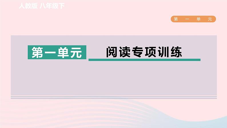 2024春八年级语文下册第1单元阅读专项训练课件(部编版)01