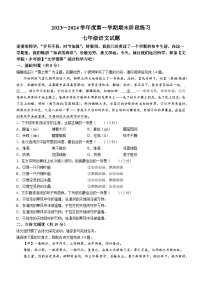山东省济宁市汶上县2023-2024学年七年级上学期期末语文试题