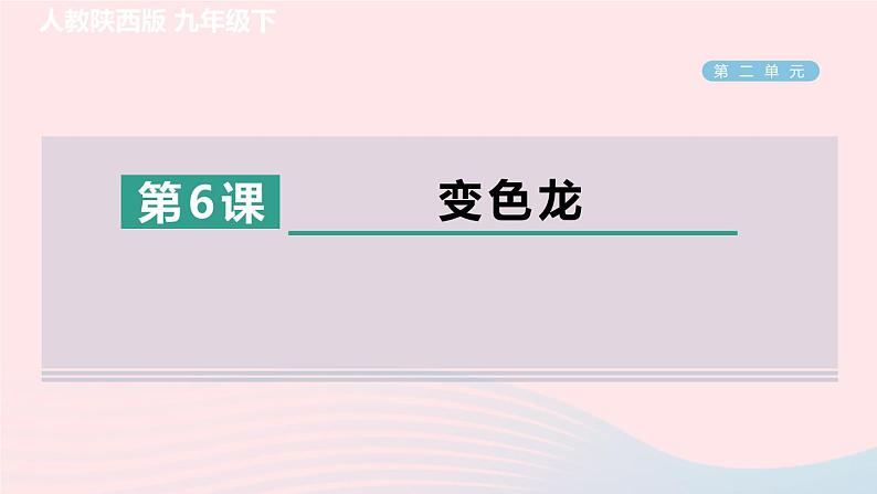 陕西专版2024春九年级语文下册第二单元6变色龙作业课件新人教部编版第1页