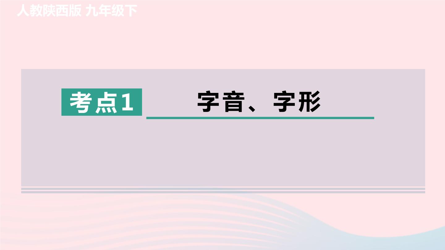 陕西专版2024春九年级语文下册专项训练一基础积累与运用考点1字音字形作业课件新人教部编版