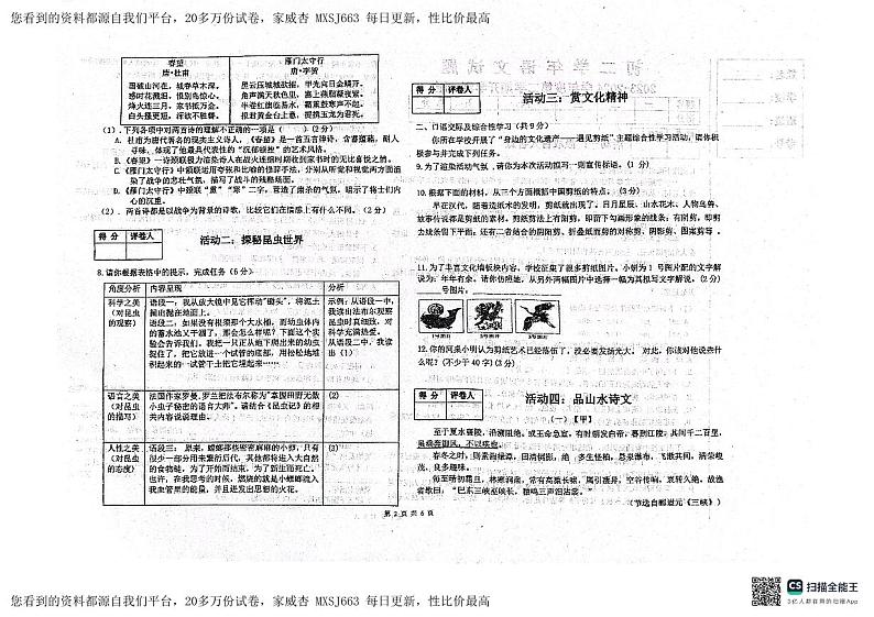 黑龙江省绥化市绥棱县第六中学2023-2024学年七年级(五四学制)下学期开学测试语文试题第2页