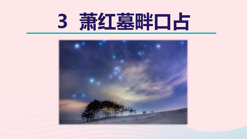 2024春九年级语文下册第1单元3短诗五首萧红墓畔口占教学课件(部编版)02