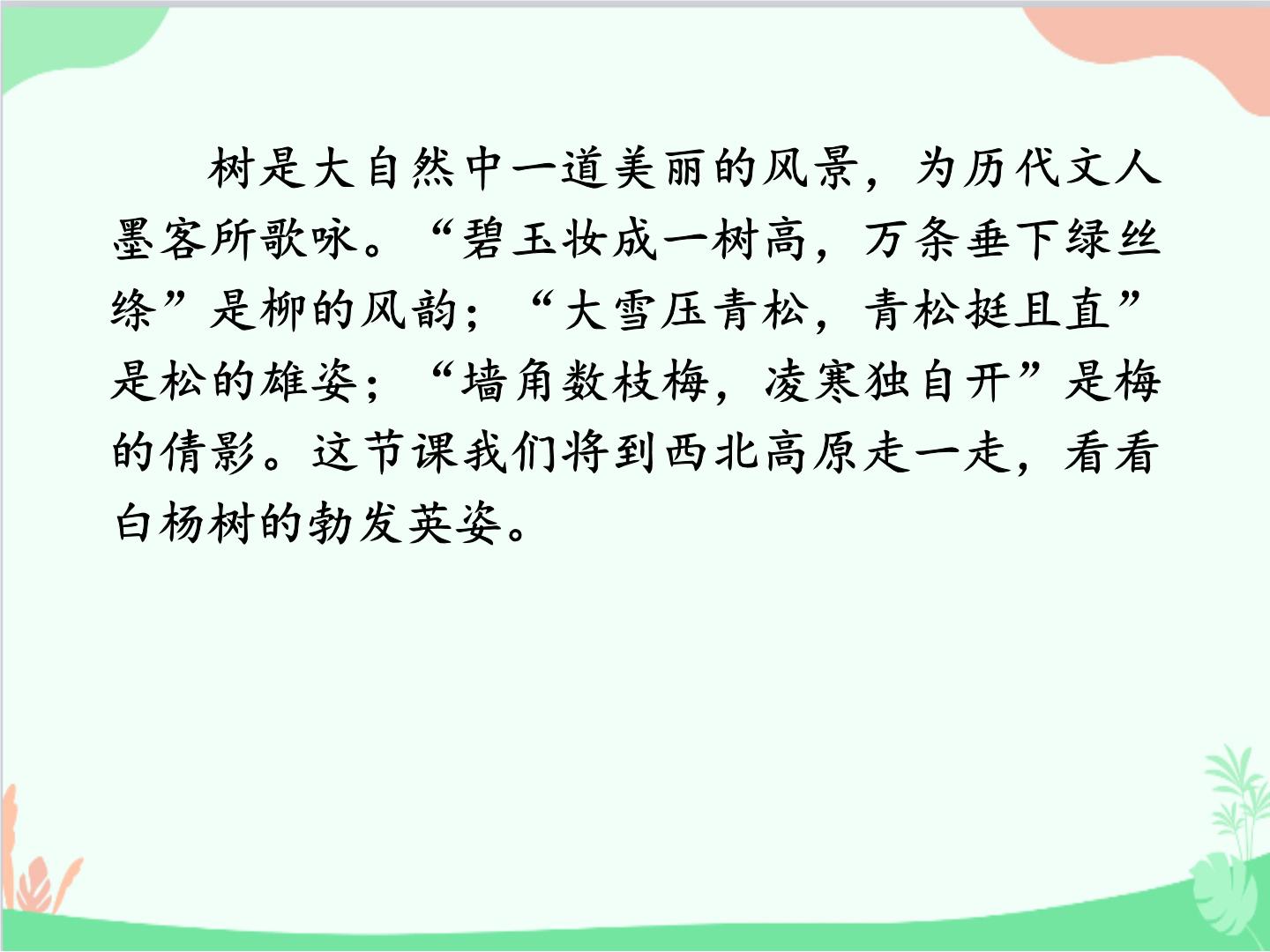 初中语文人教部编版八年级上册白杨礼赞教学课件ppt