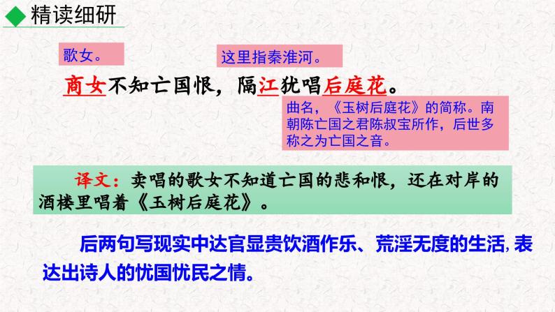 课外古诗词诵读（泊秦淮 贾生 过松源晨炊漆公店 约客 ）（课件）七年级下册语文2023-2024学年 部编版08