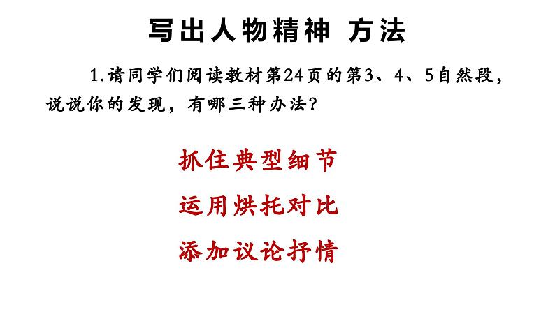 七年级语文下册写作《写出人物的精神》同课异构教学课件08