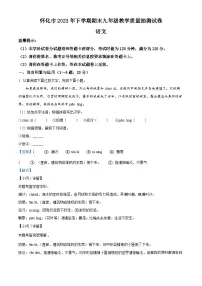 湖南省怀化市2023-2024学年九年级上学期期末语文试题