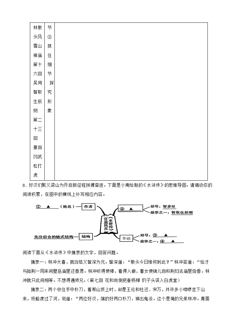 2024年中考语文一轮复习:名著导读《水浒传》练习第3页