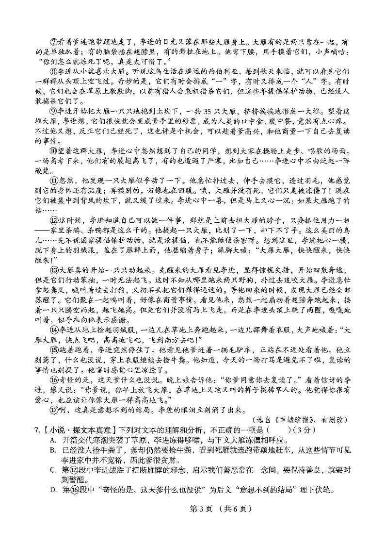 2024年河南省驻马店市驿城区中考一模语文试题03