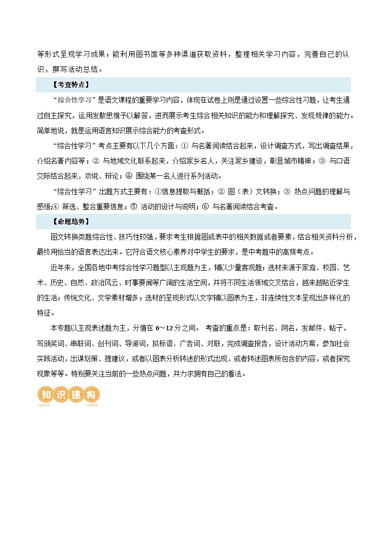 专题06 综合性学习(信息概括、图文转换、对联标语)(讲练)-2024年中考语文二轮复习讲练测(全国通用)(解析版)第3页