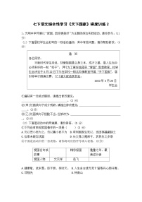 初中语文人教部编版七年级下册综合性学习 天下国家练习