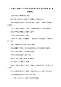 专题六 修辞——2024届中考语文一轮复习进阶训练【人教部编版】
