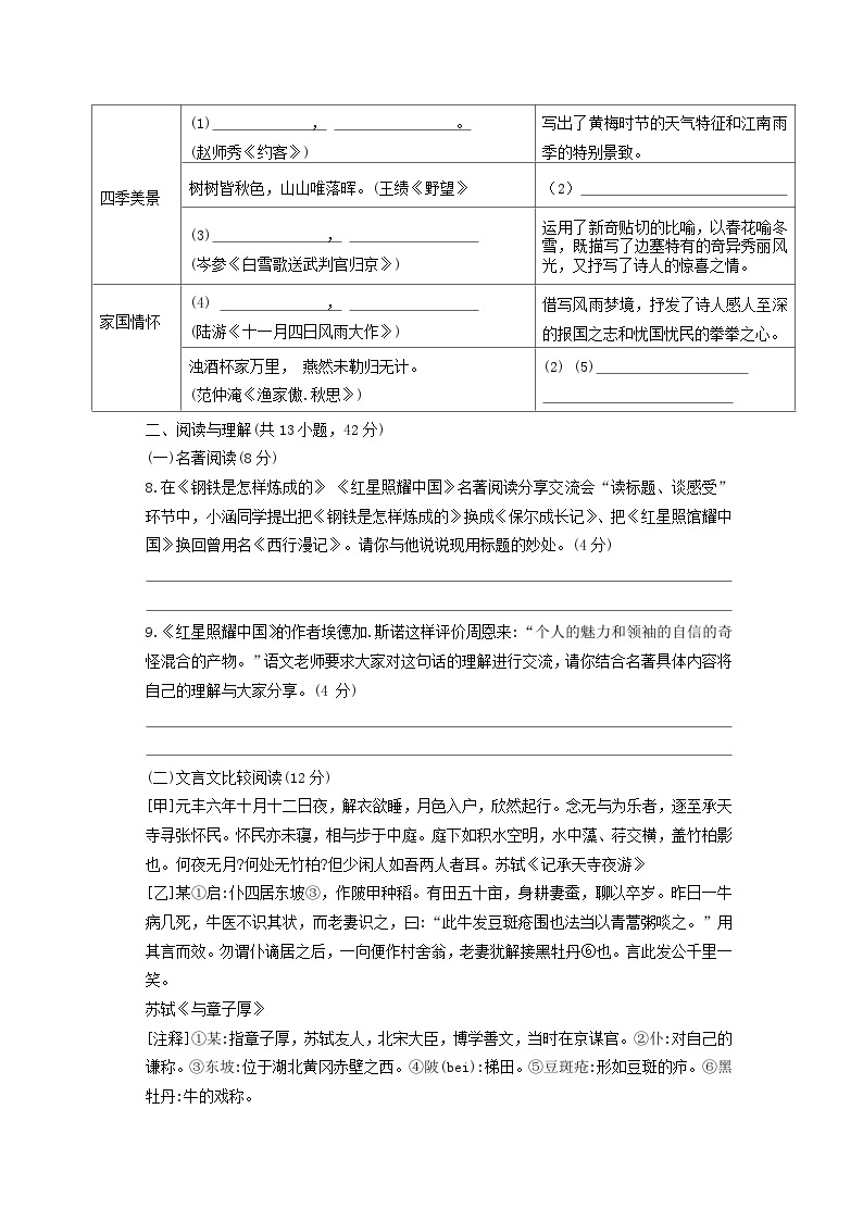 2021年湖南郴州中考语文试题及答案03