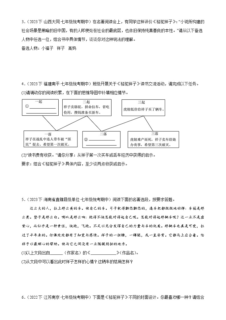 【期中讲练测】统编版七年级下册语文 专题06:名著导读(考点专练).zip02