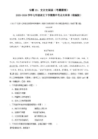 【期中讲练测】统编版七年级下册语文 专题10：文言文阅读（考点专练）.zip