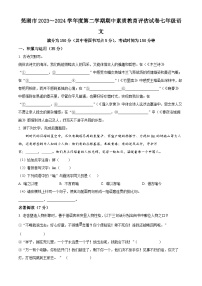 安徽省芜湖市2023-2024学年七年级下学期期中语文试题（原卷版+解析版）
