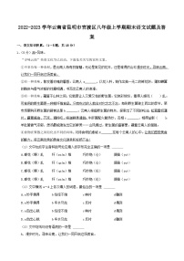 2022-2023学年云南省昆明市官渡区八年级上学期期末语文试题及答案