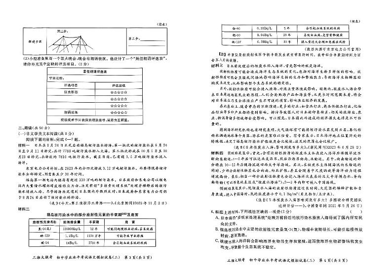 2024年湖南省三湘名校联考中考模拟(三)语文试题02