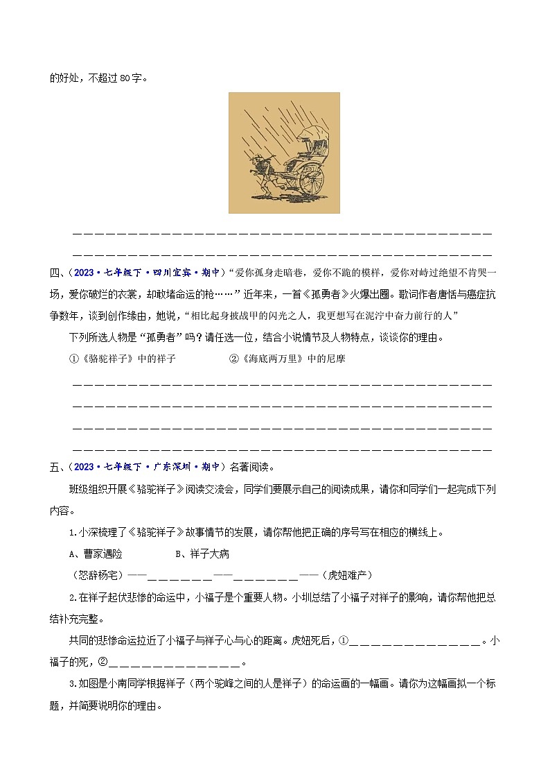 专题六 名著阅读-2023-2024学年七年级语文下学期期中考试重点强训(全国通用)(原卷版)第2页