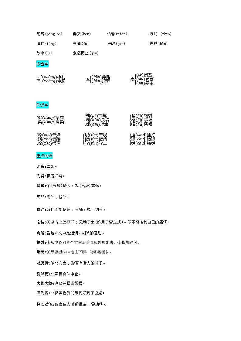 期末专题复习:字词句 2023-2024学年统编版语文八年级下册第3页