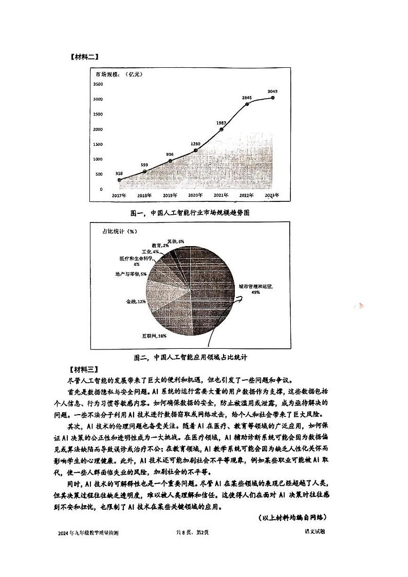 2024年广东省深圳市盐田区中考一模语文试题02