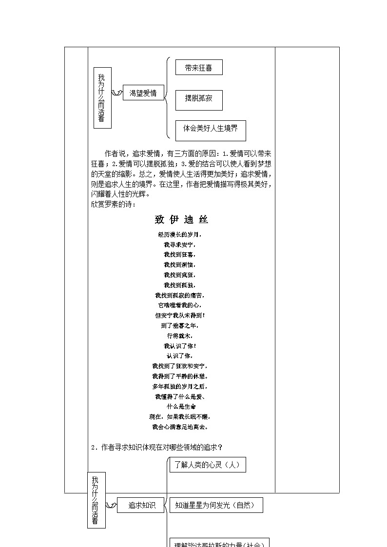 第16课《散文二篇——我为什么而活着》教学设计+2023—2024学年统编版语文八年级上册第2页