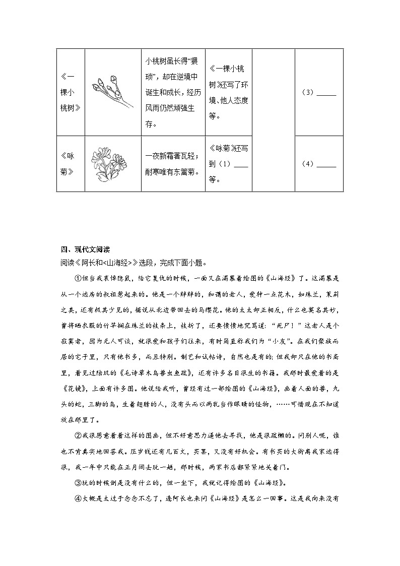 部编版语文七年级下册期末综合复习试题(一)第3页