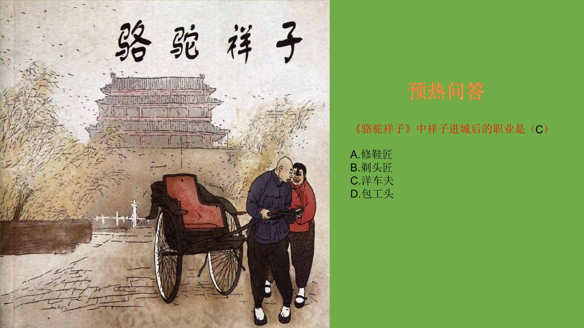 初中语文名著导读《骆驼祥子》：圈点与批注教学ppt课件
