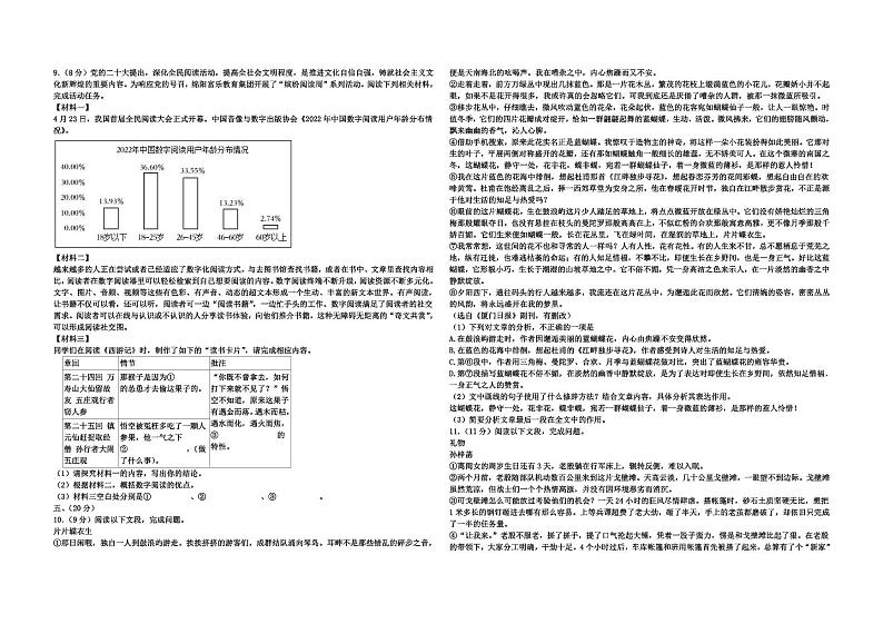 四川省绵阳市绵阳富乐学校 2023-2024 学年七年级下学期 期中语文试题第2页
