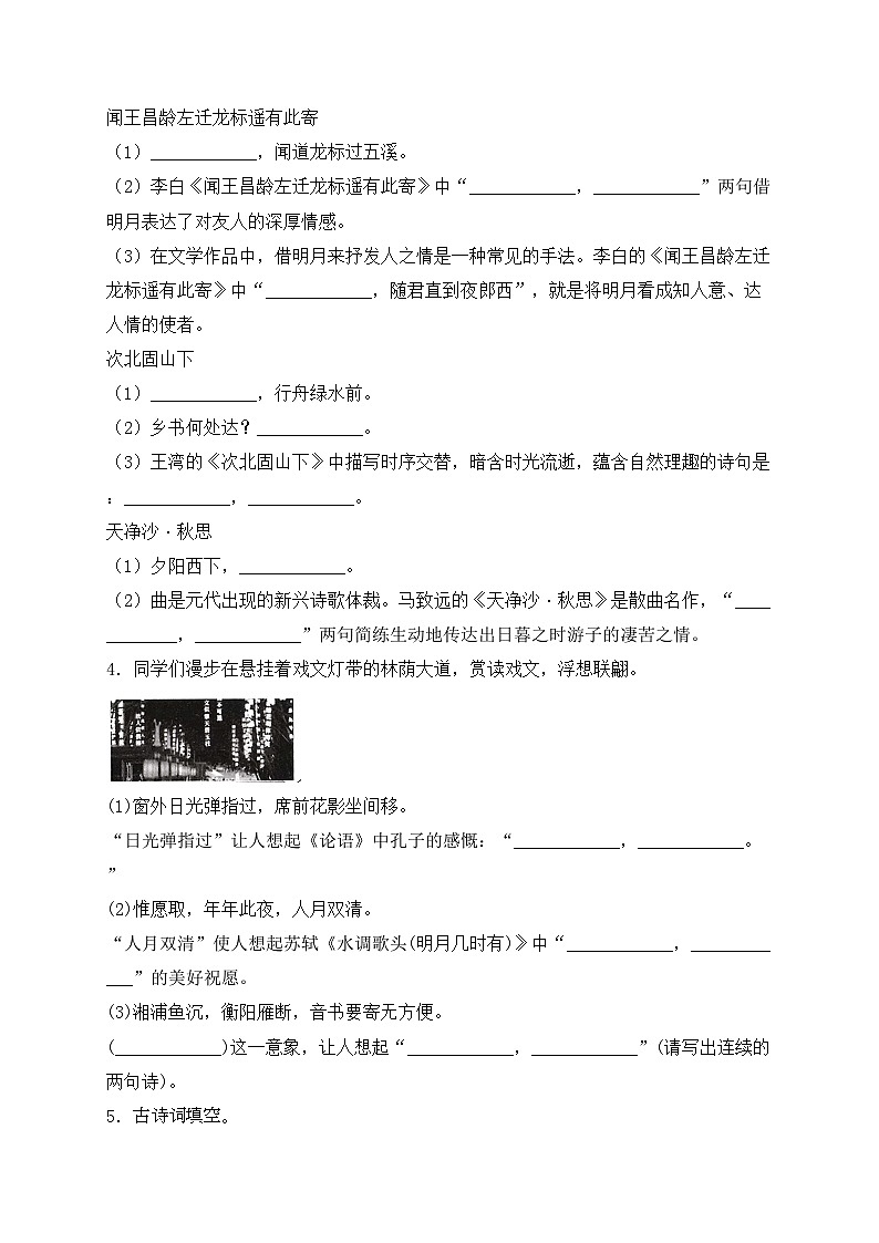 2024届中考语文名句名篇默写专项培优卷(4)(含答案)第2页
