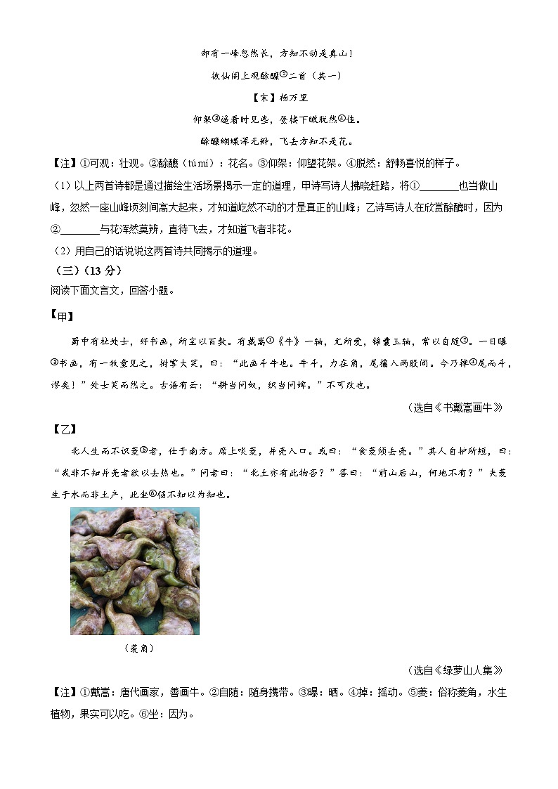 2024年河北省廊坊市中考一模语文试题(原卷版+解析版)03