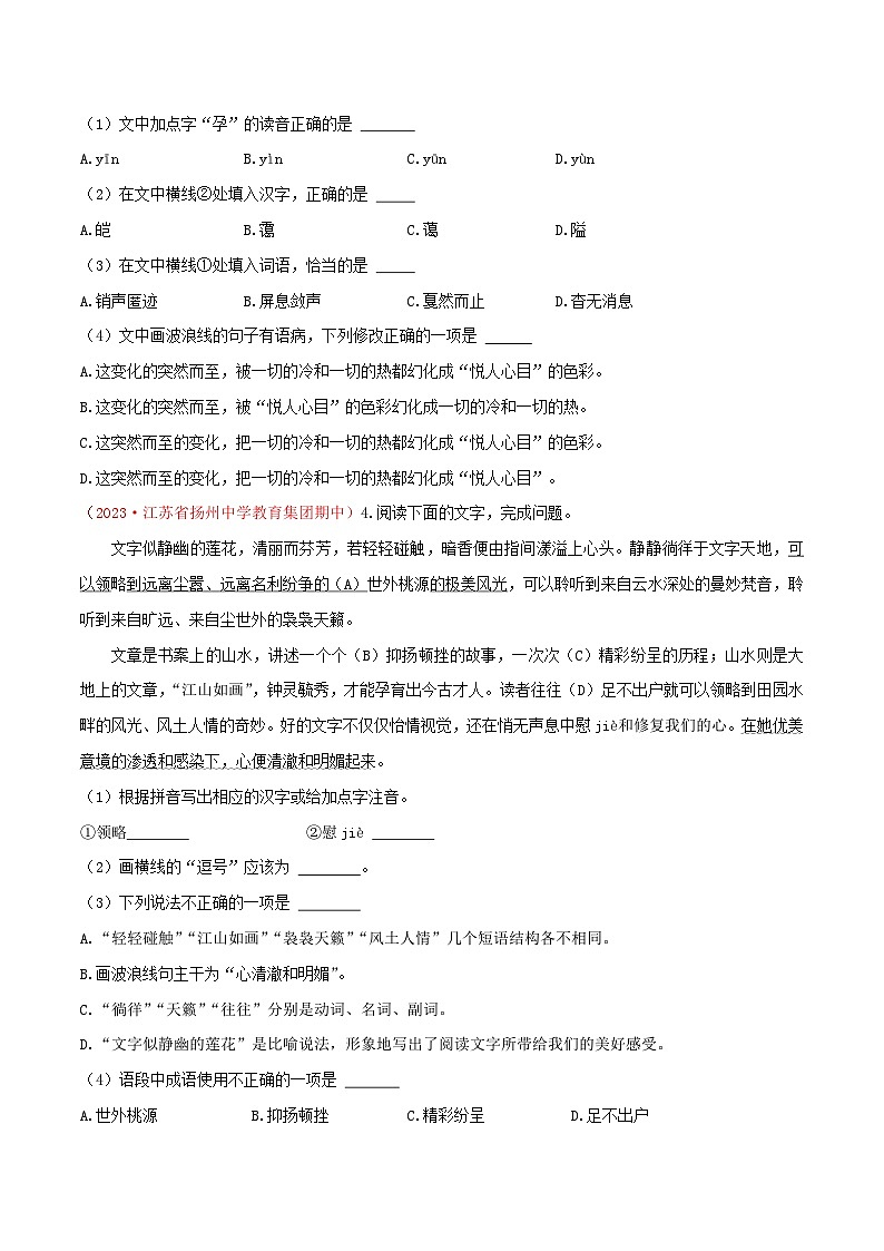 考点05 基础知识综合训练(原卷版)第3页