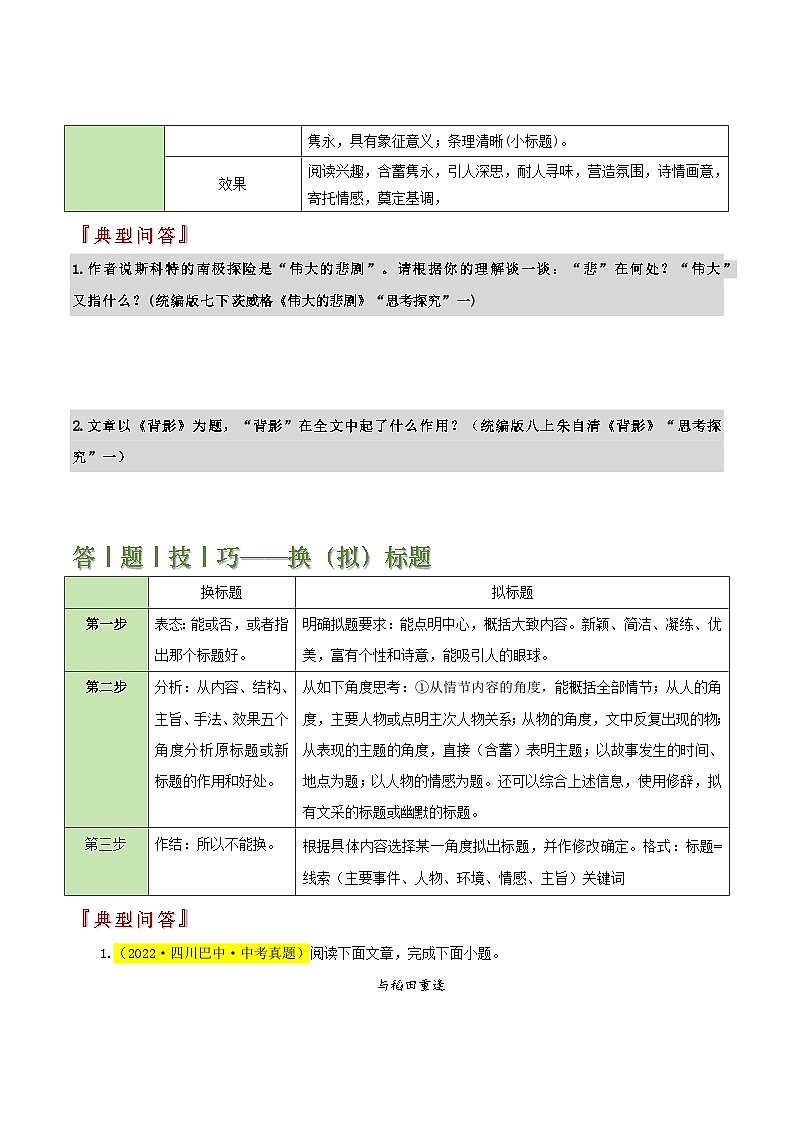 题型05 标题类题型(答题模板)-2024年中考语文答题技巧分类练习_zip02