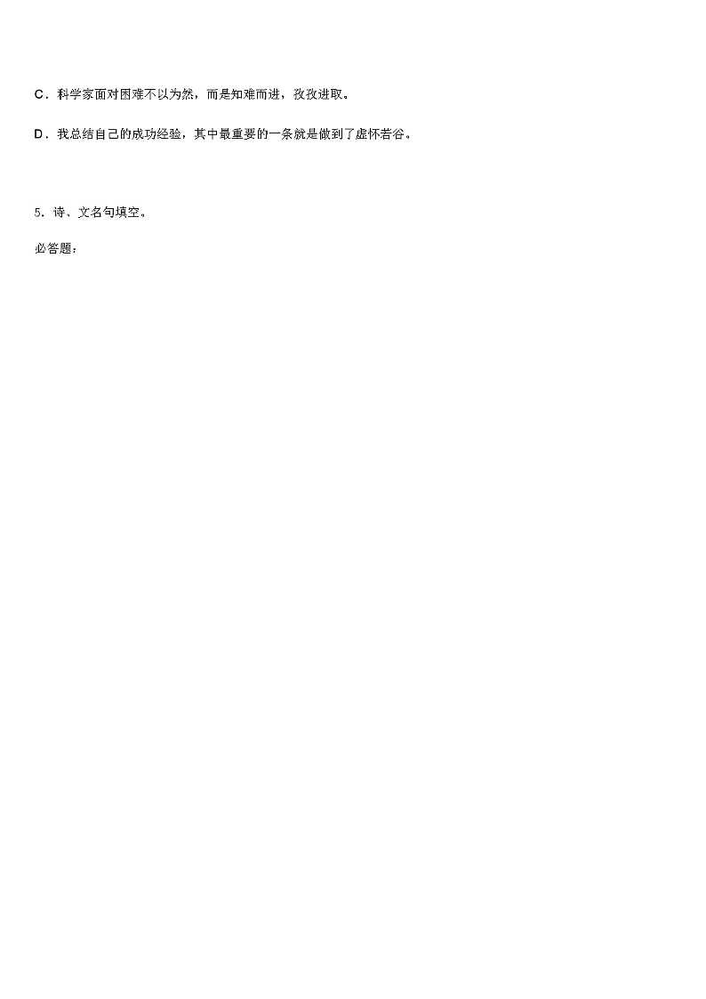 2024 年武汉地区十一校中考语文模拟试题(解析版)02