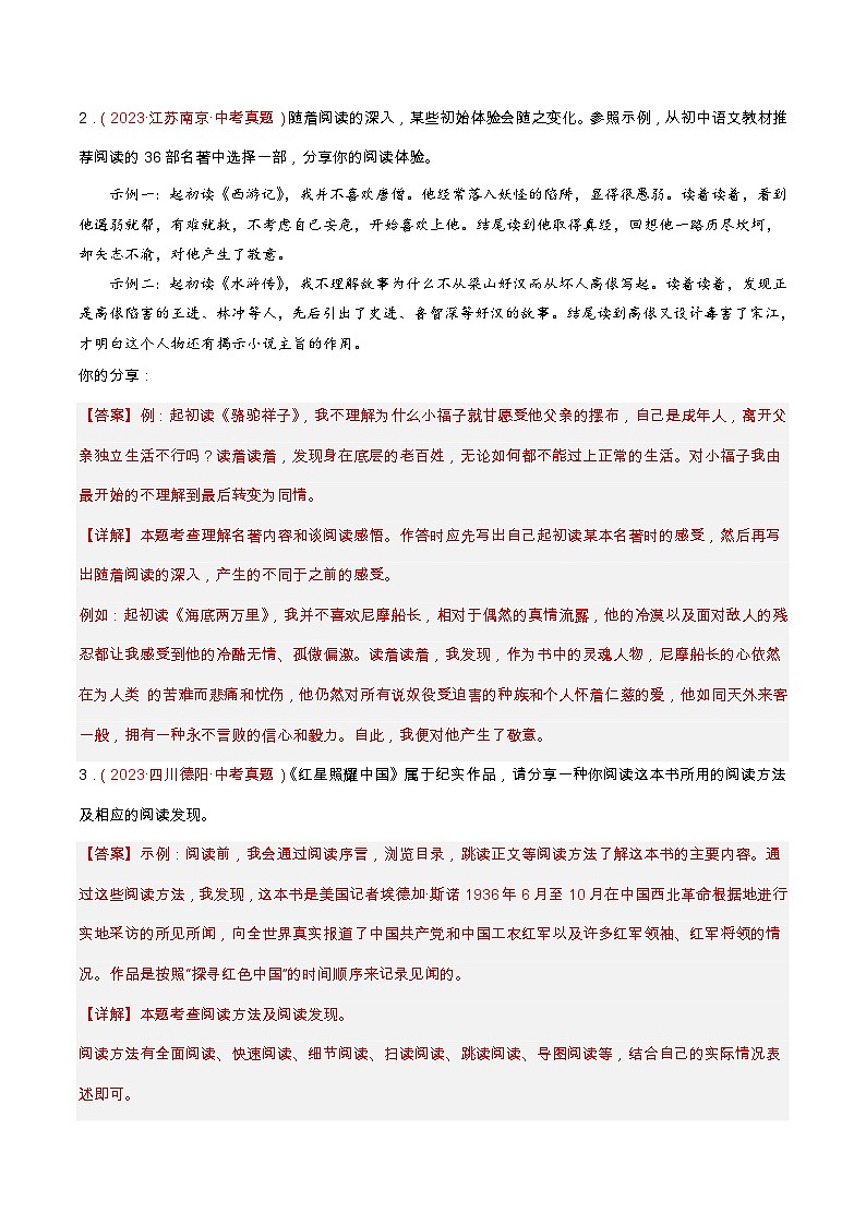 专题11 名著阅读(查补能力·提升练)(解析版)第2页