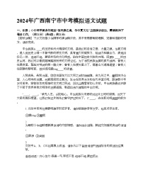 2024年广西南宁市中考模拟语文试题