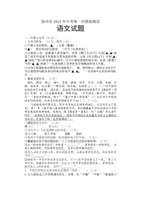 徐州市2024年中考第一次模拟测试语文试题