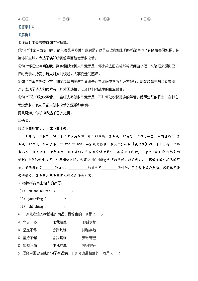 2024年广东省汕头市潮南区司马初中学校等校中考一模语文试题(原卷版+解析版)02