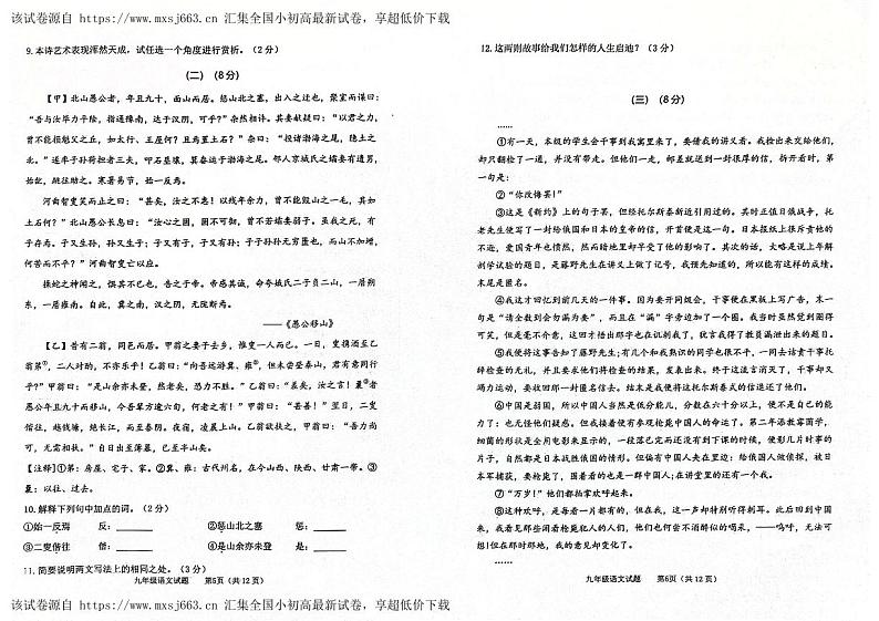 02,2024年山东省东营市广饶县中考二模语文试题03