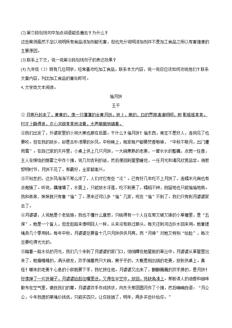 2024年江苏省盐城市经开区中考语文二模试卷(含解析)03