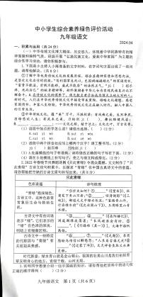 河南省新乡市卫辉市2023-2024学年九年级下学期期中考试语文试题